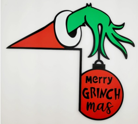 merry grinchmas door corner remix remixed by littlebluescort art 2d 3d print model - Mito3D