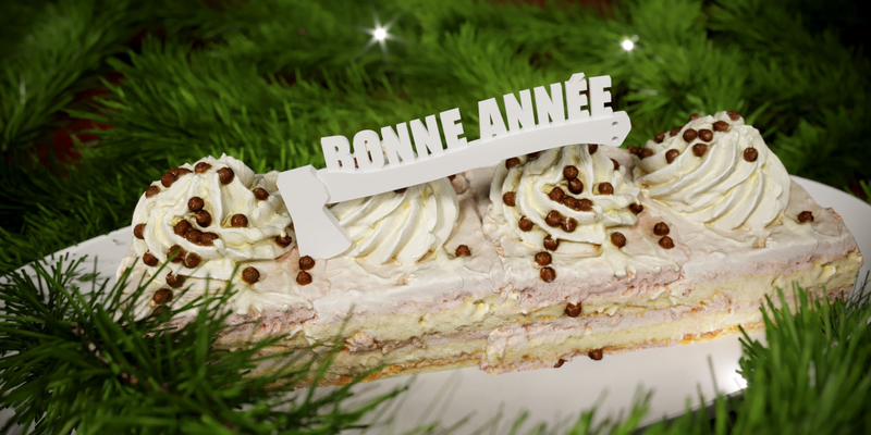coration verser hêtre no bonne ann by zahir3d ménage décor heureux anniversaire gâteau noël noel 3d print model - Mito3D