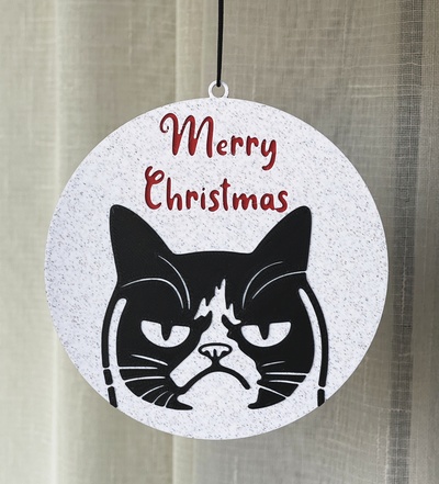 scontroso gatto ornamento natale by fiorino inv domestico festività regalo natale decorazioni natalizie albero 3d print model - Mito3D