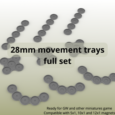 28mm bases movement trays miniature games by howell toys & board wargames wargame wargameminiature miniaturegaming warhammer 40k age of sigmar 3d print model - Mito3D