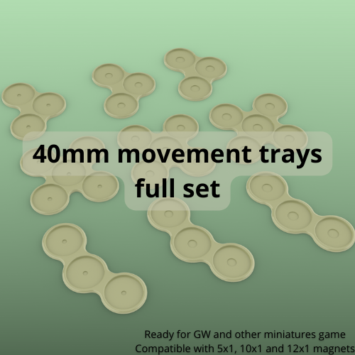 40mm bases movement tray miniature games by howell toys & board wargame wargames wargameminiature miniaturegaming warhammer 40k age of sigmar trays 3D print model - Mito3D