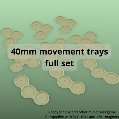 40mm bases movement tray miniature games by howell toys & board wargame wargames wargameminiature miniaturegaming warhammer 40k age of sigmar trays 3d print model - Mito3D