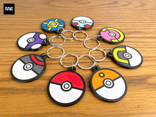 gratis 1 diseño pokemon pelota llave cadena by estudio arte 2d llavero 3d print model - Mito3D