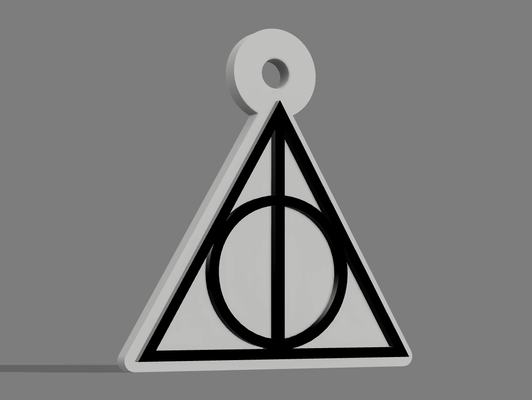 harry potter - sign of deathly hallows keychain by xzvazx art coin & badges 3d print model - Mito3D