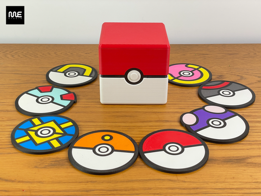 gratuito 1 design pokemon palla sottobicchiere by studio arte 2d pokemonball 3d print model - Mito3D