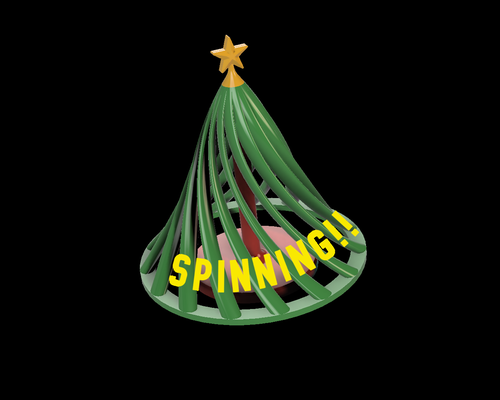 spinning christmas tree by hako85 household decor spin 3d print model - Mito3D