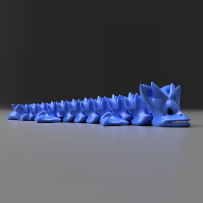 articulated baby water dragon - support free print in place by zurlingo-3d toys & games no supports 3d print model - Mito3D