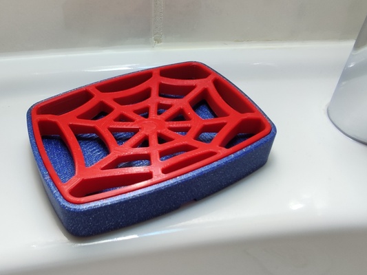 aranha sabonete prato by threed michael casa modelos rede banheiro teia saboneteira acessórios caixa sabão seifenschale 3d print model - Mito3D