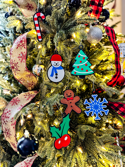 2023 navidad ornamento inicio haz by rpm3dinc casa decoración monigote nieve árbol copo caramelo caña pan jengibre chico dia festivo alegre 3d print model - Mito3D