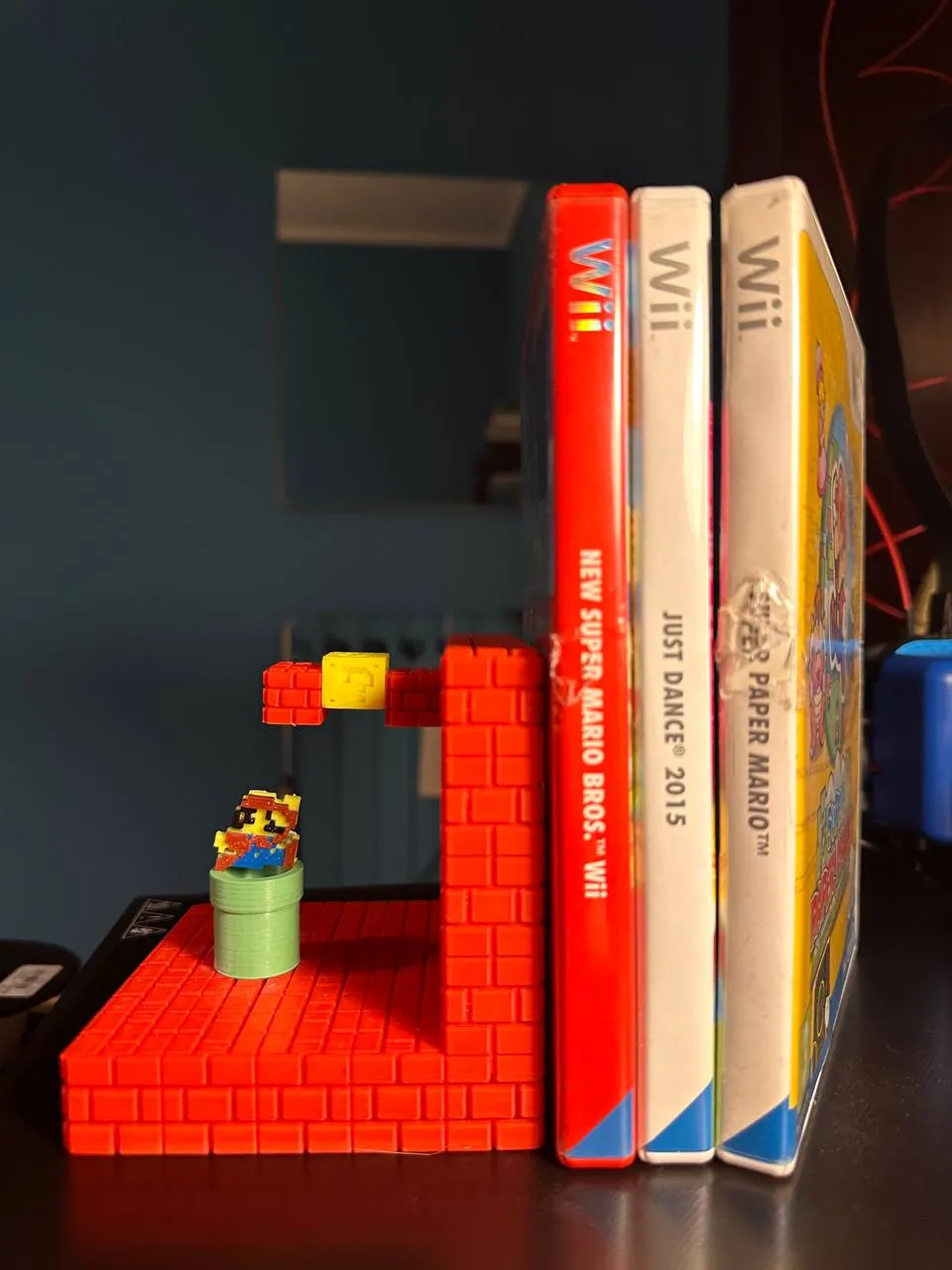 super mario bookend by maker f art models supermario book tube goomba question block bricks brick 3D print model - Mito3D