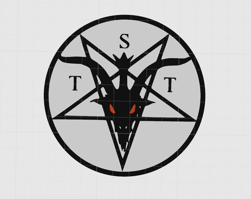satanique temple coaster mur art by précision imprimerie modèles satan satanisme 3d print model - Mito3D