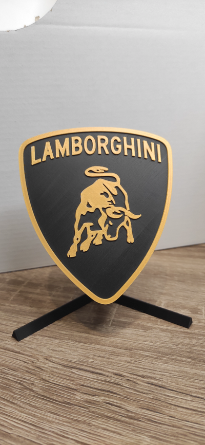 lamborghini logo by carlson art panneaux logos lambo voiture maison décor décorations signe 3d print model - Mito3D