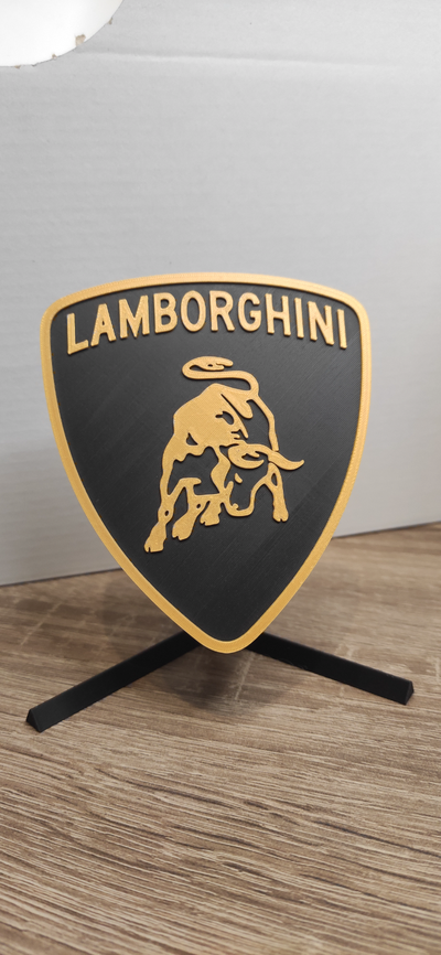 lamborghini logotipo by carlson arte sinais logotipos lambo carro casa decoração enfeites placa 3d print model - Mito3D