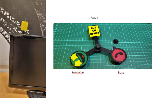 ofis statü mevcut meşgul by johnny nota ev halkı dışarı of takımlar 3d print model - Mito3D