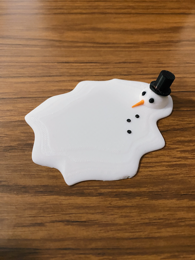 melting snowman by fadzil household festivities christmas coaster 3d print model - Mito3D