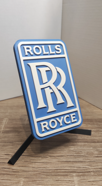 rouleaux royce logo by carlson art panneaux logos voiture accessoir décor decoracion maison rollsroyce 3d print model - Mito3D