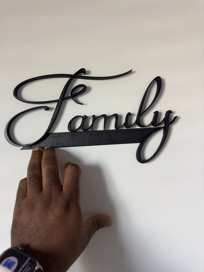 family wall sign - script font by lawless household decor art photos 3d print model - Mito3D
