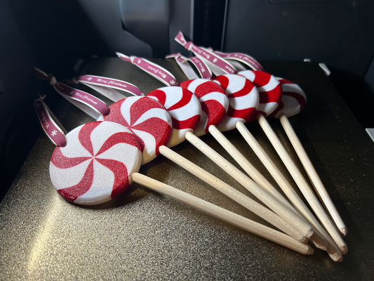 candy cane lollipops - christmas tree decoration by kenprint household festivities decor navidad lollipop twist bambu xmas 3d print model - Mito3D