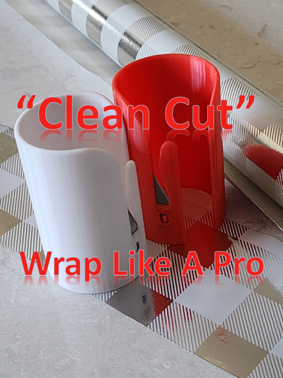 wrapping paper roll cutter - clean cut by yeltrik designs click follow household festivities christmas birthday gifts 3d print model - Mito3D