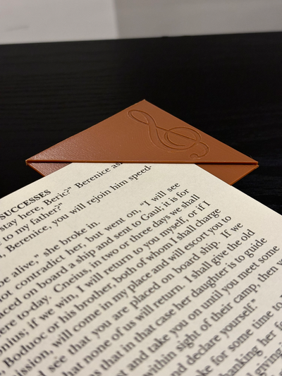 corner bookmark treble clef by stevo99 hobby & diy bookmarker bookmarks book books read reader reading accessory 3d print model - Mito3D