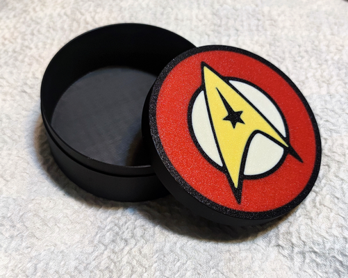 star trek federation of planets logo box by archork household decor startrek sci fi spock enterprise stos ams multicolor lid engrave 3d print model - Mito3D