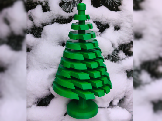 buildable christmas pine tree - fits 180 bed by ilikeapples12 art sculptures lego bricks 3d print model - Mito3D