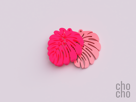 leaf collection earring by chocho fashion jewelry keychain ring keyring christmas necklace ornament 3d print model - Mito3D