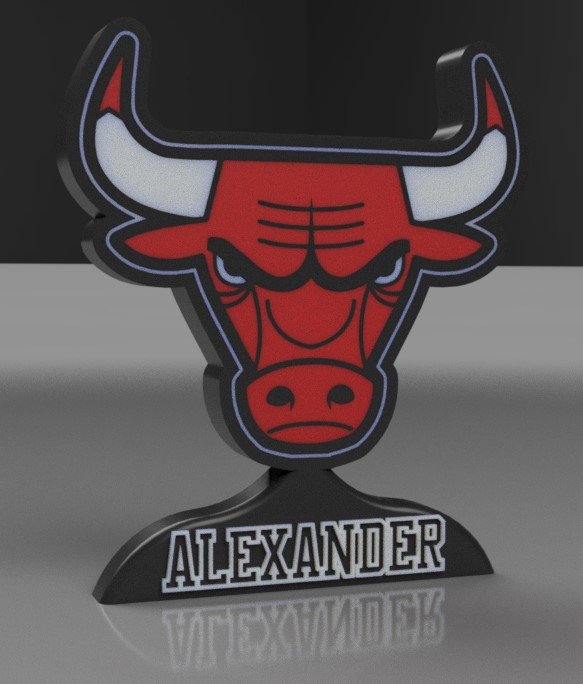 personalizzato tori samelayer lampada by alexandre passione domestico arredamento chicago bulls nba bufalo illuminazione led 3D print model - Mito3D