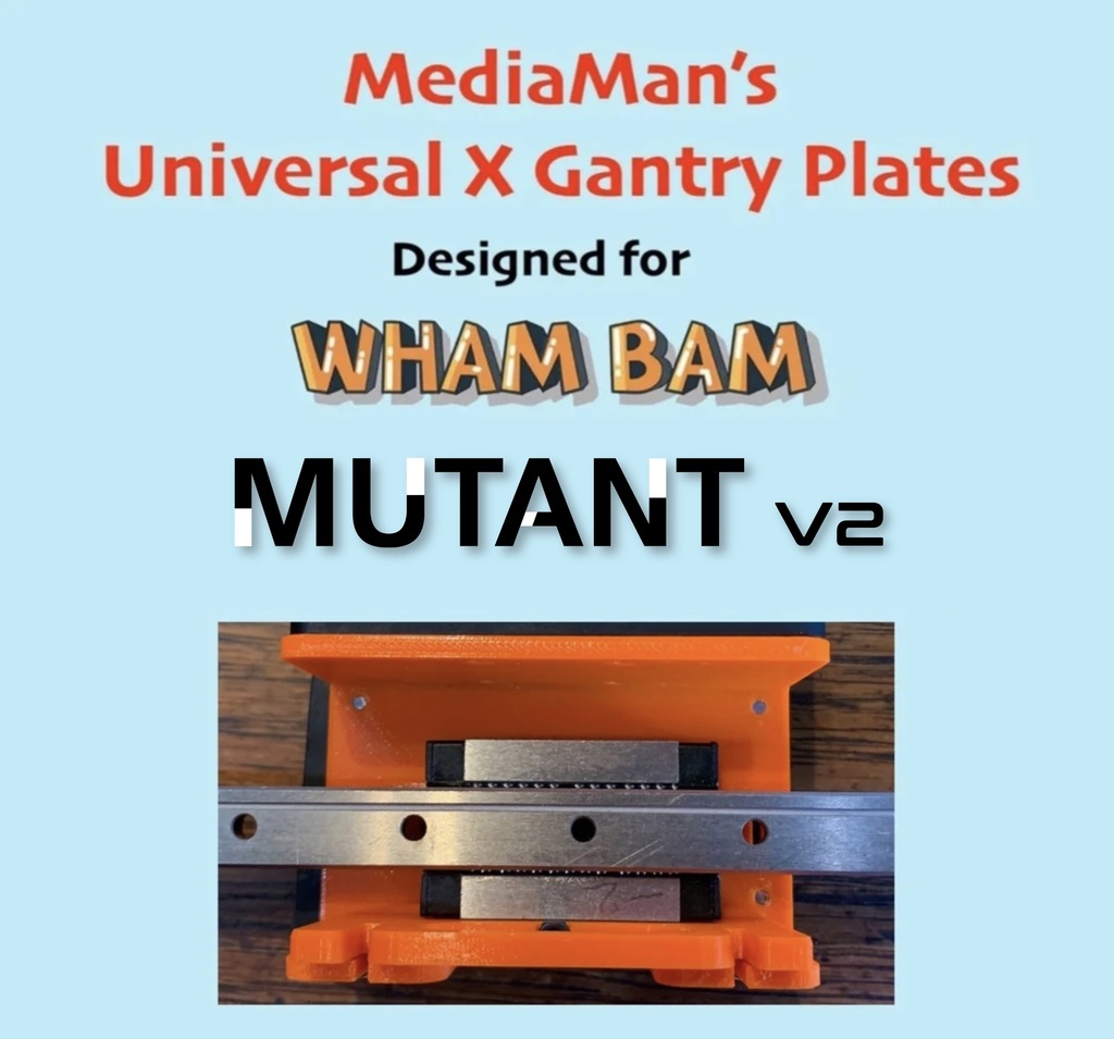 wham bam mutant universal portal platten by mediaman3d 3d drucker zubehör hotend wagen hotendmount thingiverse xcarriage schnelle veröffentlichung linearrail schneller wechsel whambam werkzeugkopf xgantry schnellwechselplatte whambamsysteme verbindung whambammutant 3D print model - Mito3D