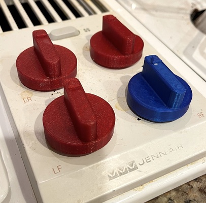 jennair substituição discar cozinhar alcance by mediaman3d casa modelos botão controle fogões gás cooktop jenn 3d print model - Mito3D