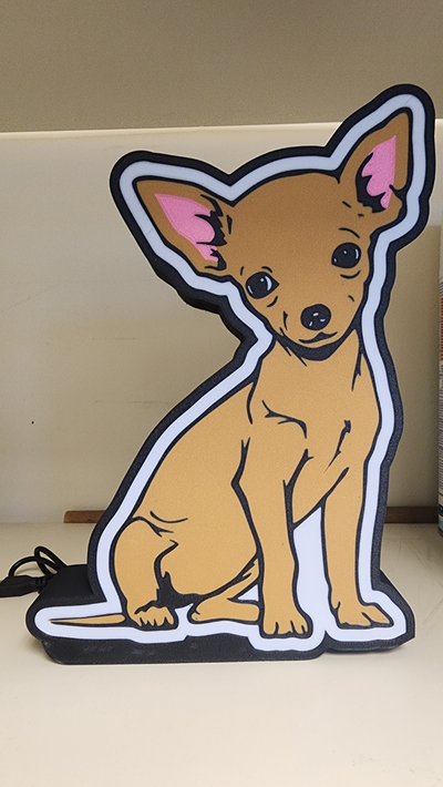 chihuahua led lamp by bearswampdesigns art signs & logos dog 3d print model - Mito3D