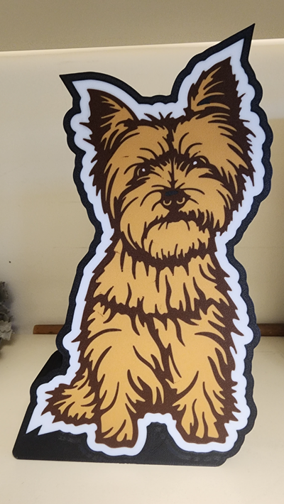 yorkie led lampe by sabine schoen kunst zeichen logos yorkshire terrier hund 3d print model - Mito3D