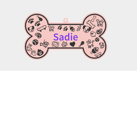 placa identidad sadie by huskoz arte señales logos perro animal mundo creador 3d print model - Mito3D