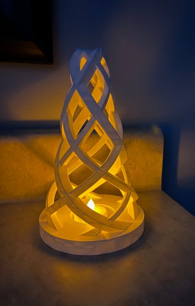 spirale inverno albero guidato tè luce by punny laboratori domestico arredamento natale vacanza vacanze decorazione 3d print model - Mito3D