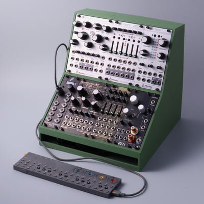 taller minúsculo estante eurorack sintetizador caso funda 2x44hp motorizado by límite pasatiempo bricolaje diy música 3d print model - Mito3D