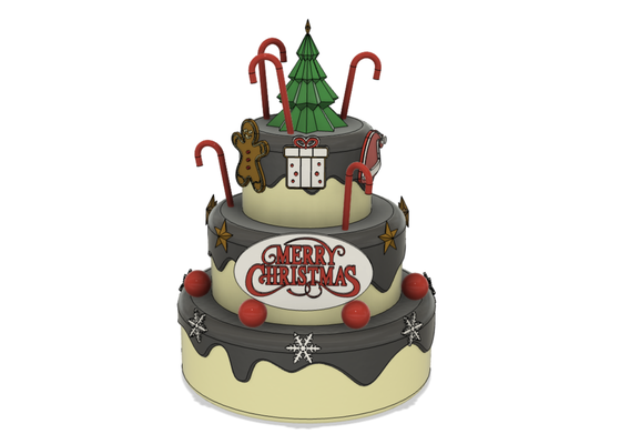 christmas cake by drakon3d household decor holiday decoration 3d print model - Mito3D