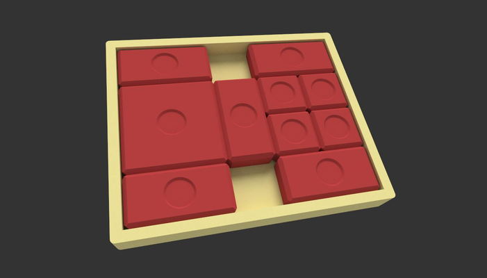brick slider puzzle by panda63 toys & games puzzles slide evil 3d print model - Mito3D