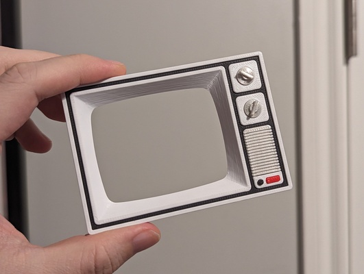 retro tv imán cuadro by kriswillcode casa decoración foto marco refrigerador televisión 3d print model - Mito3D