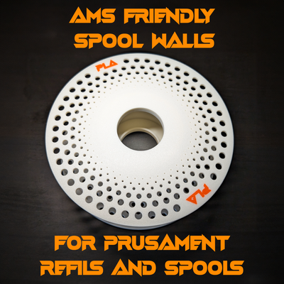 ams friendly spool ends prusament filament by byteslinger 3d printer accessories bambu lab prusa reel 3d print model - Mito3D