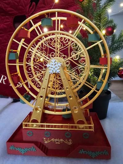 noël gros roue by sylosis3d ménage décor noel village 3d print model - Mito3D