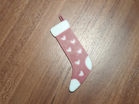 weihnachten socke by holicky kunst 2d christmas2023 mmu ams zweifarbig mehrfarbig multimaterial santa baum ornament dekoration baumdekorationen 3d print model - Mito3D