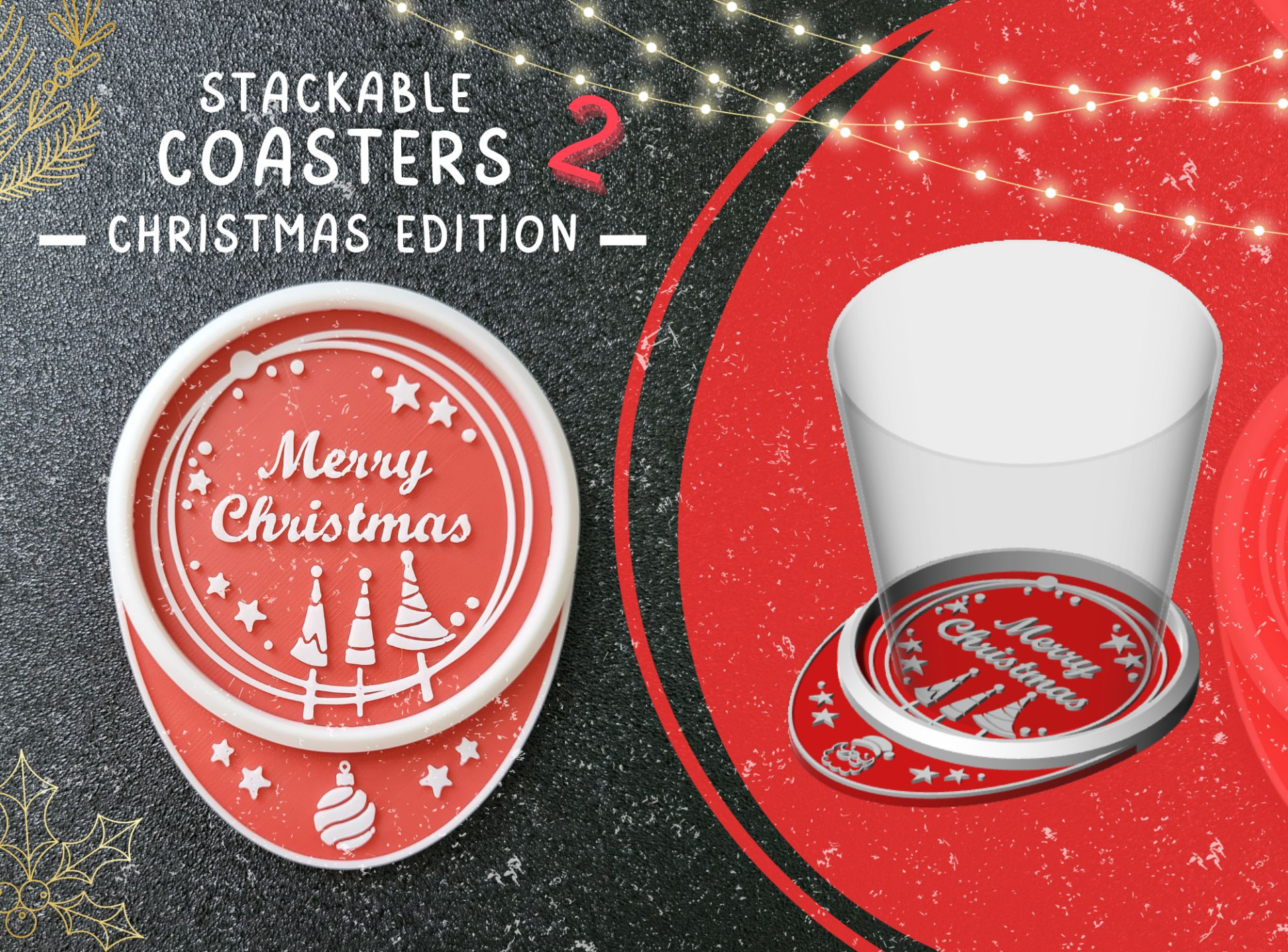 sc - stackable coasters christmas ball by valdilab household decor house party partyaccessories partydecor 2023 art xmas bell xmasdecor xmasdecoration xmasdecorations coaster coasterholder customisable glass glasscoasters water drink drinkcoaster drinkcoasters drinkcoasterset set of friends family familyparty friendsparty organizer tree decoration decorations 3D print model - Mito3D