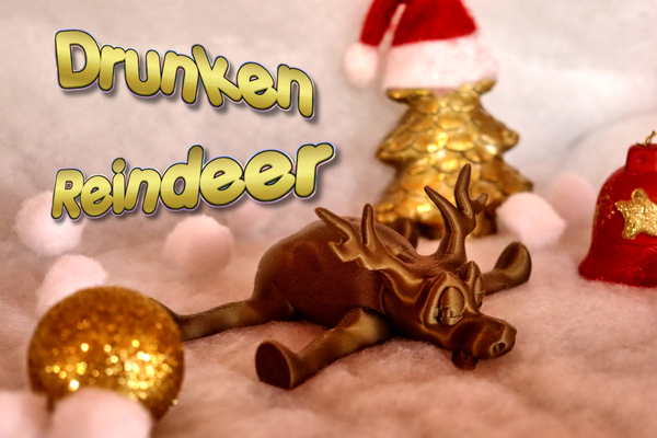 drunken reindeer by mmform art sculptures contest christmas weihnachten xmas drunk x'mas funny animal tier 2023 merry 3d print model - Mito3D
