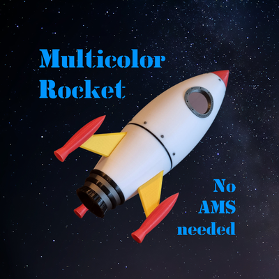 bande dessinée fusée jouet by jouets trucs jeux multi couleur imprimé multicolore lancement espace univers modèle spacex booster astronaute navette lune exploration 3d print model - Mito3D