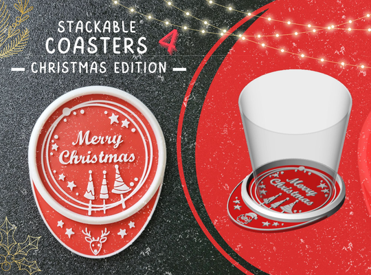 sc - stackable coasters reindeer by valdilab household decor house party partyaccessories partydecor christmas christmas2023 art xmas bell cmasdecor xmasdecoration xmasdecorations coaster coasterholder customisable glass glasscoasters water drink drinkcoaster drinkcoasters drinkcoasterset set of friends family familyparty friendsparty organizer deer reindeerchristmas tree decoration decorations 3d print model - Mito3D