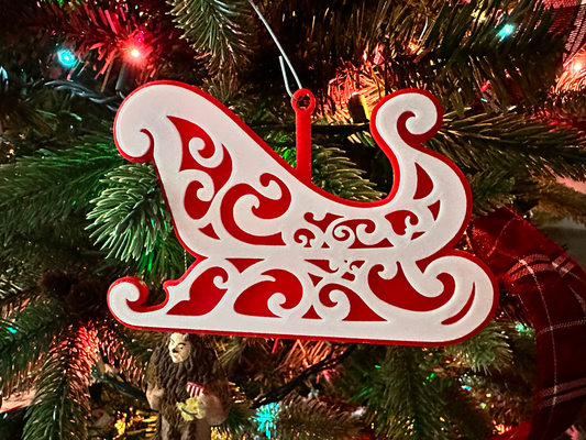 aufwendig weihnachten schlitten ornament by rpm3dinc haushalt dekor santa 3d print model - Mito3D