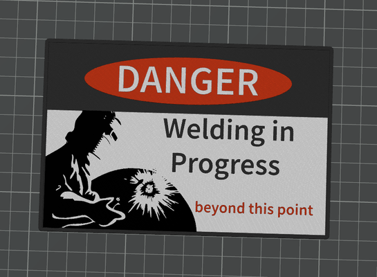 soudage in progrès signe by brioches art panneaux logos my wding danger 3d print model - Mito3D