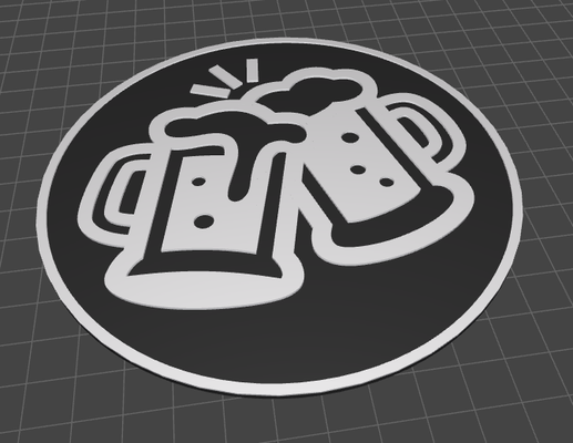 einfach bier untersetzer by abonnieren kunst zeichen logos my 3d print model - Mito3D