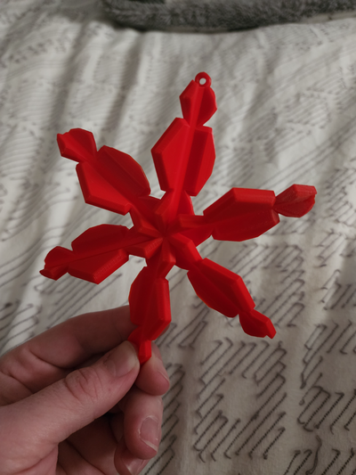 slanted snowflake version 1 by digitallyforgeddesigns household festivities christmas ornament tree 3d print model - Mito3D