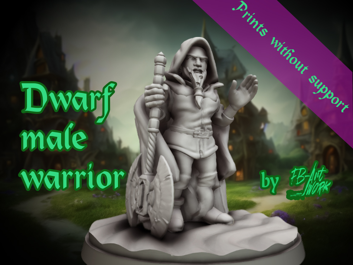 dnd miniatura enano masculino hacha by fb artwork miniaturas personas mini dndmini dndminiatura 3D print model - Mito3D